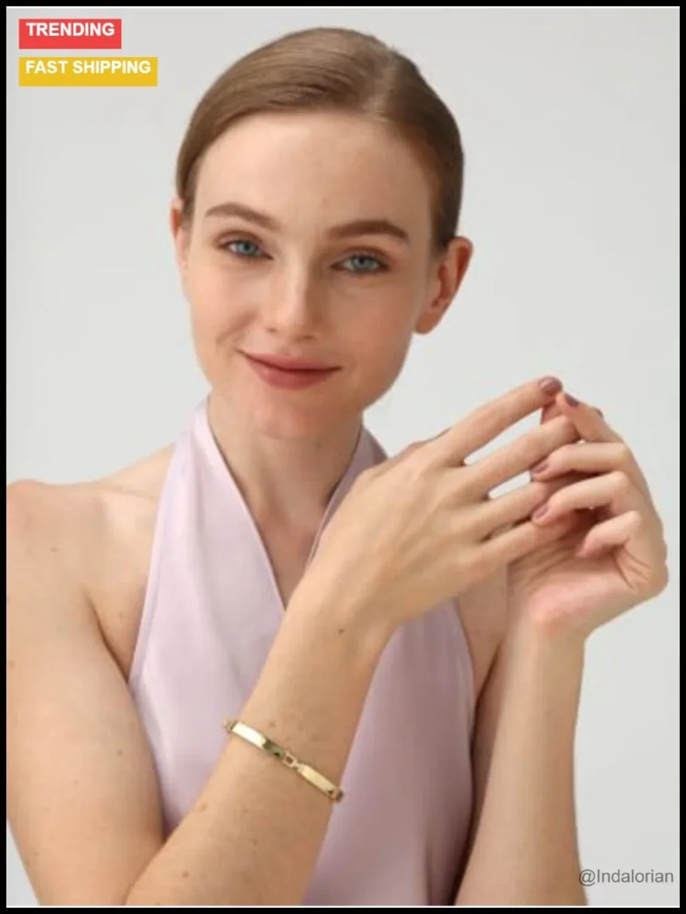 14K Gold Filled Bangle Bracelet 6mm Polished Minimalist Women's Jewelry